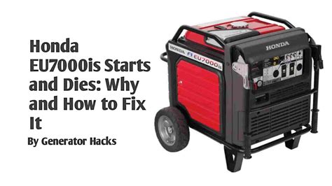 Up until recently, the generator would <b>start</b> up and run flawlessly. . Honda eu7000is starts and dies